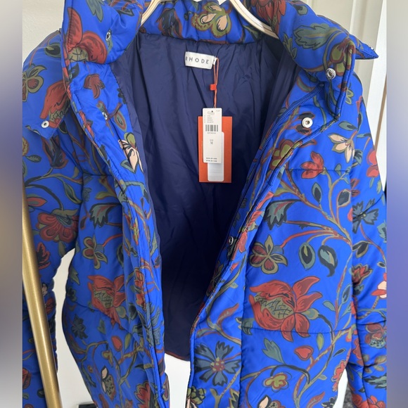 RHODE Dolly Printed Puffer Coat- Blue - Picture 2 of 6